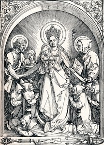 A Madonna a karthauzi testvérekkel, Keresztelő Szent Jánossal és Szent Brúnóval, 1515 1906. alkotó: Albrecht Dürer