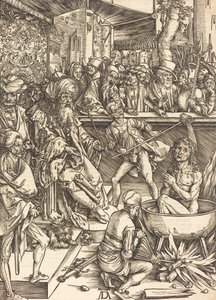 Szent János vértanúsága, valószínűleg c. 14961498. alkotó: Albrecht Dürer