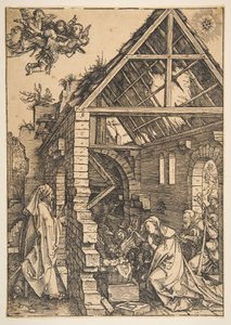 A Születés, A Szűz életéből, 1502-3. alkotó: Albrecht Dürer