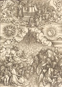 Az ötödik és hatodik pecsét felnyitása, 1498. alkotó: Albrecht Dürer