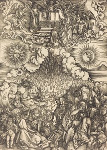 Az ötödik és hatodik pecsét felnyitása c. 1497. alkotó: Albrecht Dürer