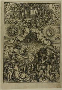 Az ötödik és hatodik pecsét felnyitása az Apokalipszisből alkotó: Albrecht Dürer