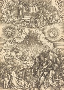Az ötödik és hatodik pecsét felnyitása, valószínűleg c. 14961498. alkotó: Albrecht Dürer