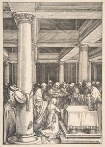 Az előadás a templomban, A Szűz életéből, kb. 1505. alkotó: Albrecht Dürer
