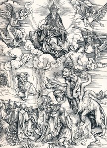 A hétfejű fenevad és a bárányszarvú fenevad, 1498 1906. alkotó: Albrecht Dürer