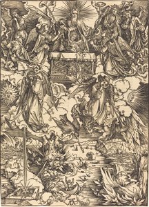 A hét angyal trombitákkal alkotó: Albrecht Dürer