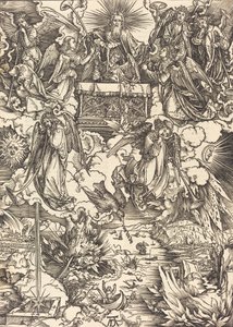 A hét angyal trombitákkal, valószínűleg c. 14961498. alkotó: Albrecht Dürer
