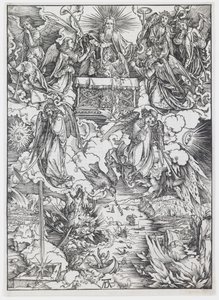 A hét trombita, az Apokalipszisből alkotó: Albrecht Dürer