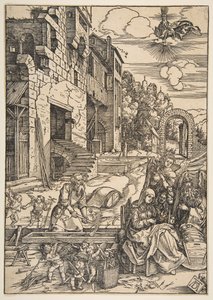 A Szent Család Egyiptomban tartózkodása A Szűz életéből, 1511 után. alkotó: Albrecht Dürer