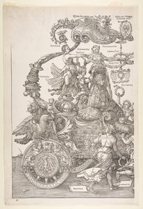 Maximilian I. diadalszekere The Great Tri..., valószínűleg kb. 1518, megjelent 1522. alkotó: Albrecht Dürer