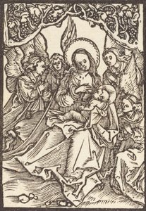 A Krisztus-gyermeket ápoló szűz négy angyallal, c. 1500. alkotó: Albrecht Dürer