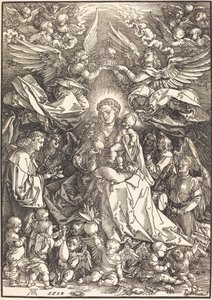 A sok angyaltól körülvett Szűz alkotó: Albrecht Dürer