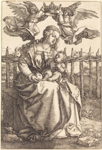 Két angyal által megkoronázott Szűz és Gyermek alkotó: Albrecht Dürer