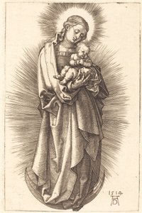 A Szűz és a gyermek a félholdon, diadémmel alkotó: Albrecht Dürer