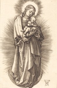 A Szűz és a gyermek a félholdon, diadémmel, 1514. alkotó: Albrecht Dürer