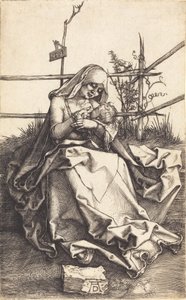 Szűz és gyermek egy füves padon, 1503. alkotó: Albrecht Dürer