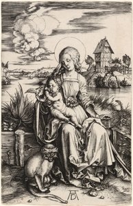 A Szűz Mária a Gyermekkel és a majommal alkotó: Albrecht Dürer