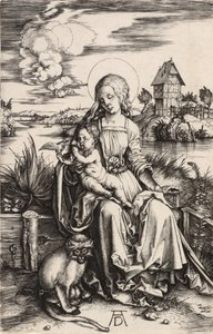 A Szűz és a Gyermek a majommal, c. 1498. alkotó: Albrecht Dürer
