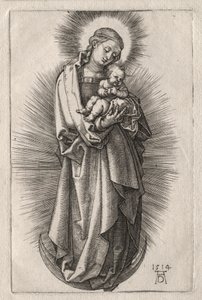Hajpántos szűz a félholdon, 1508. alkotó: Albrecht Dürer