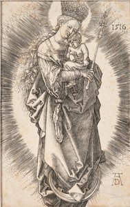 Szűz csillagkoronával és jogarral, 1516. alkotó: Albrecht Dürer