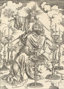 A hét gyertyatartó látomása, 1498. alkotó: Albrecht Dürer