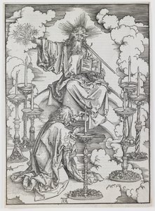 A hét gyertyatartó látomása, az „Apokalipszis” sorozatból alkotó: Albrecht Dürer