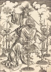 A hét gyertyatartó látomása, valószínűleg c. 14961498. alkotó: Albrecht Dürer