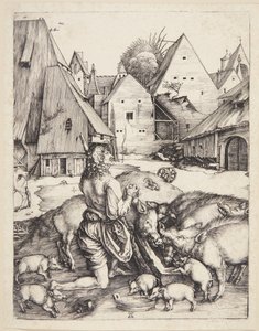 A tékozló fiú a disznók között alkotó: Albrecht Dürer