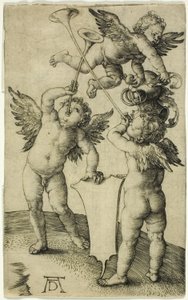 Három putti pajzzsal és sisakkal alkotó: Albrecht Dürer