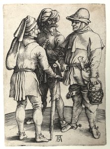 Három falusi beszélgető, 1497 körül alkotó: Albrecht Dürer