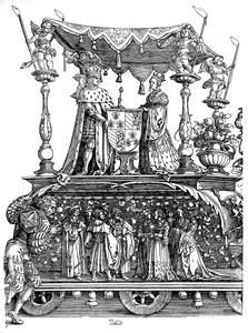 I. Maximilianus diadalmas hazatérése, 1515, 1936 alkotó: Albrecht Dürer