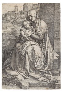 Szűz és gyermek a fal mellett ülve, 1514. alkotó: Albrecht Dürer