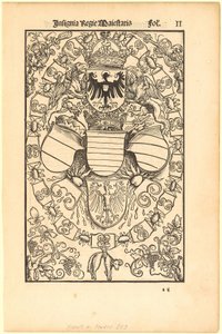 I. Maximilián római király címere [előlap]; Florian Waldauf (Waldauff) von Waldenstein címere [hátlap] alkotó: Albrecht Dürer