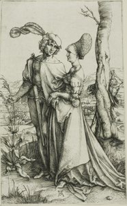 Fiatal házaspárt a halál fenyeget (The Promenade) alkotó: Albrecht Dürer