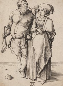 Egy szakács és felesége, 1496 körül (metszet) alkotó: Albrecht Dürer