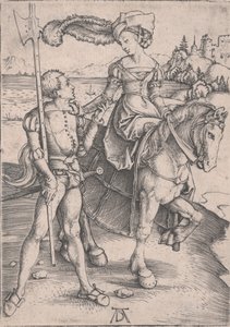 Egy Hölgy lóháton és egy Lansquenet alkotó: Albrecht Dürer