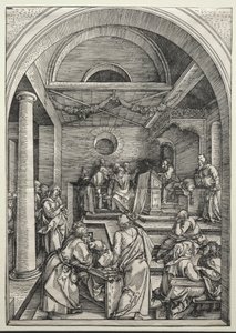 Krisztus vitatkozik az orvosokkal, c. 1503-1504 (fametszet) alkotó: Albrecht Dürer or Duerer