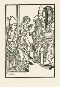 Krisztus Kajafás előtt alkotó: Albrecht Dürer or Duerer