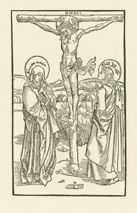 Krisztus a kereszten Mária Szűz Máriával és Szent Jánossal alkotó: Albrecht Dürer or Duerer