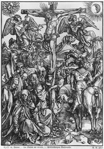 Krisztus a kereszten (fametszet) (f/w fotó) alkotó: Albrecht Dürer