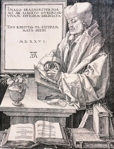 Rotterdami Erasmus (Rotterdam 1466-1469 - Bázel 1536), humanista és teológus alkotó: Albrecht Dürer
