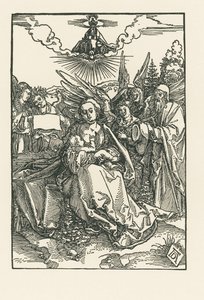 Szent család öt angyallal, 1503-04 körül (fametszet) alkotó: Albrecht Dürer or Duerer