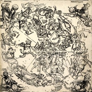 Imagines coeli Septentrionales cum duodecim imaginibus zodiaci, 1510 körül - 20 körül (fametszet)