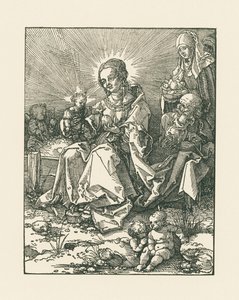 Madonna egy füves parton Szent Józseffel és Szent Annával alkotó: Albrecht Dürer or Duerer