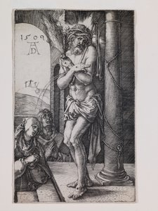 Fájdalmas ember az Oszlopnál, a "Kis szenvedély" sorozatból alkotó: Albrecht Dürer or Duerer