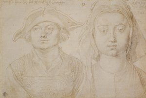 Marx Ulstat; Antwerpen gyönyörű fiatal nő, 1520-21 körül (ezüstpont, elefántcsont színű fektetett papírra alapozva) alkotó: Albrecht Dürer or Duerer