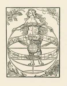 Akt nő a zodiákussal, 1502-03 körül (fametszet) alkotó: Albrecht Dürer or Duerer