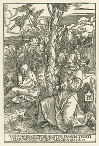 Szent Ferenc kapja a stigmákat, 1503-04 körül (fametszet) alkotó: Albrecht Dürer or Duerer