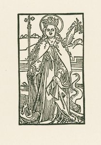 Szent Margit. Illusztráció a Hortulus Anime-hoz. Nyomtatta Michael Furter, Bázel alkotó: Albrecht Dürer or Duerer