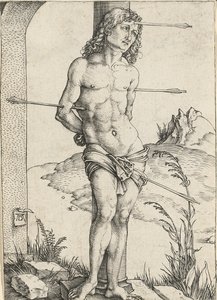 Szent Sebestyén oszlophoz kötve, 1499 körül alkotó: Albrecht Dürer